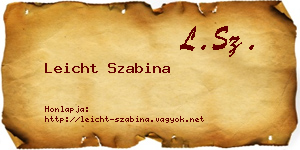 Leicht Szabina névjegykártya
